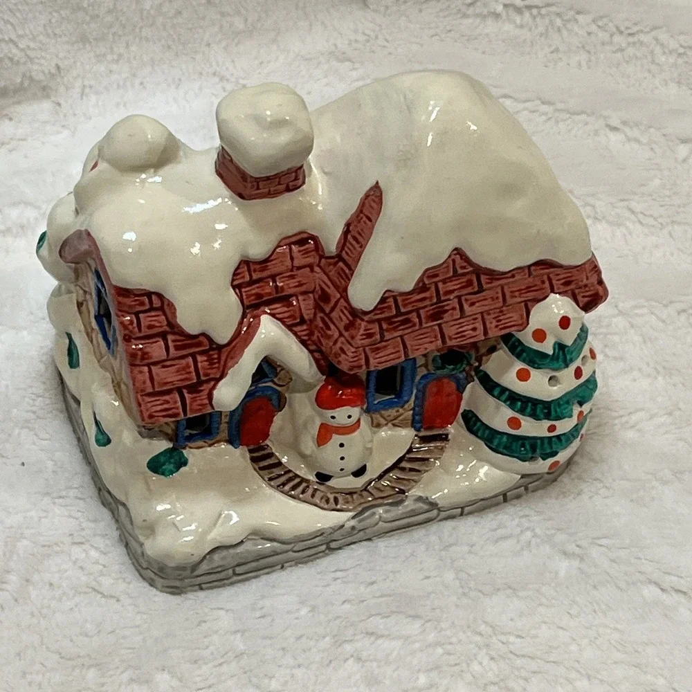 Snowman‎ Christmas Village House No Lighting Cord House Only